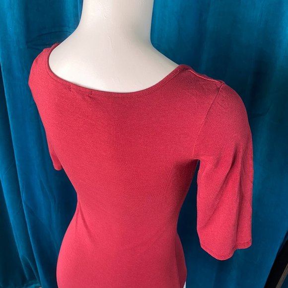 Heart & Hips Half Sleeve Bodysuit in Red - Picture 8 of 10